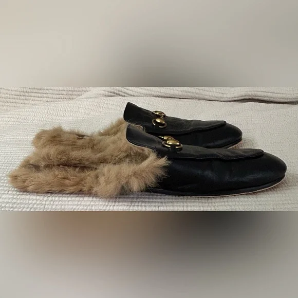 Gucci Princetown Fur Lined Leather Mules Men’s 45 Kind Of Thrashed but Clean 11 - Picture 10 of 15